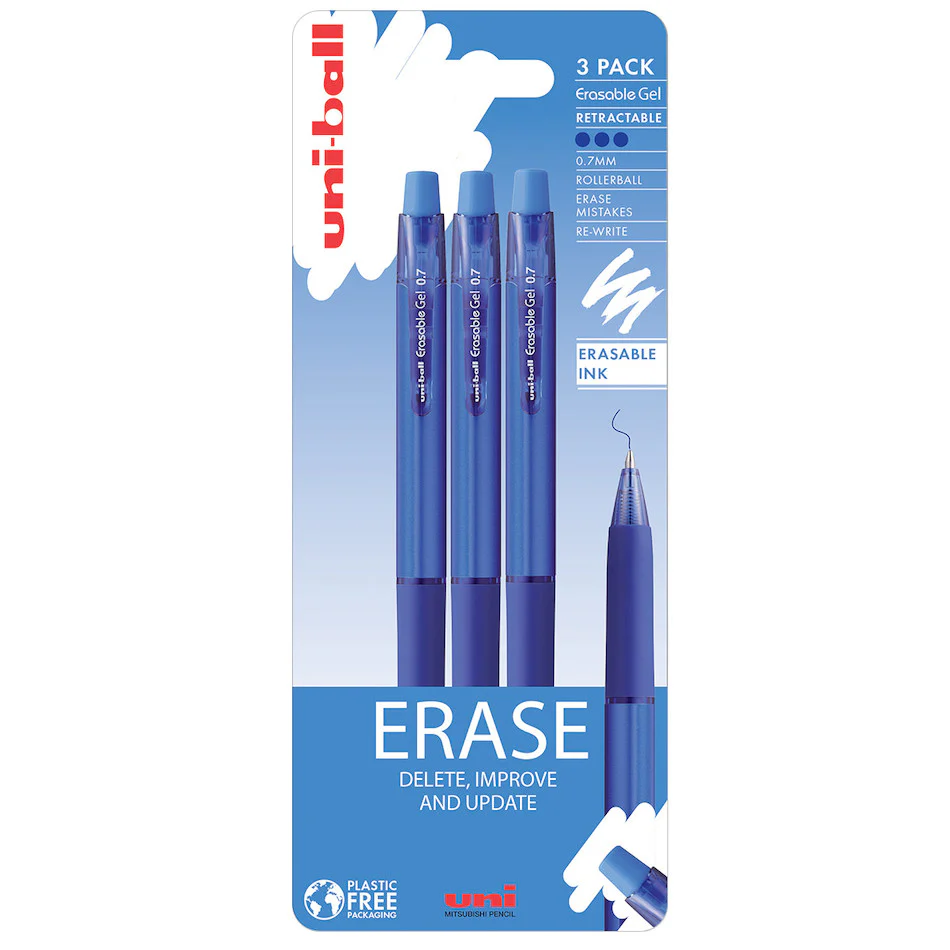 Uni-ball On Point Rollerball Pen Erasable Ink Retractable 3 Pack - Image 3