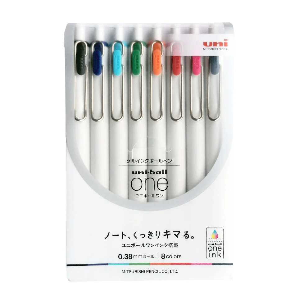 Uni-ball One Rollerball Pen 0.38 Set of 8