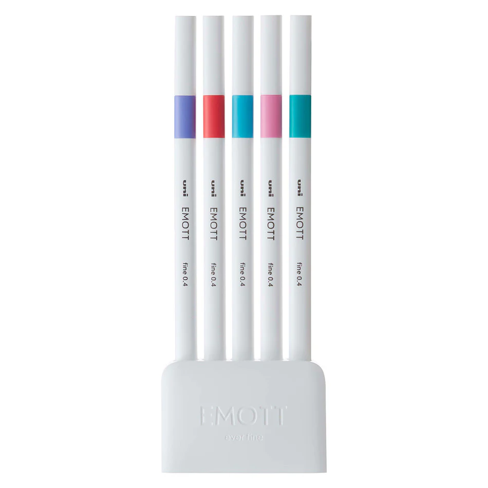 Uni Emott Fineliner Set of 5 Assorted
