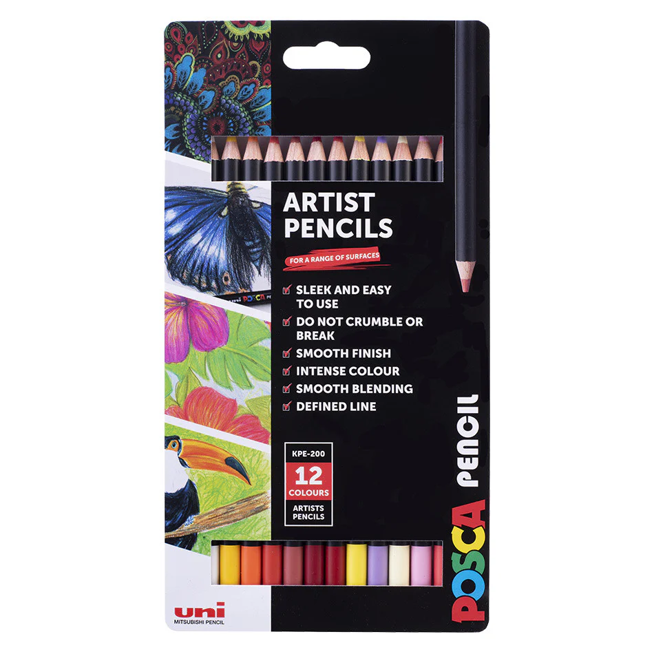 Uni POSCA Pencil Assorted Set of 12 Spectrum