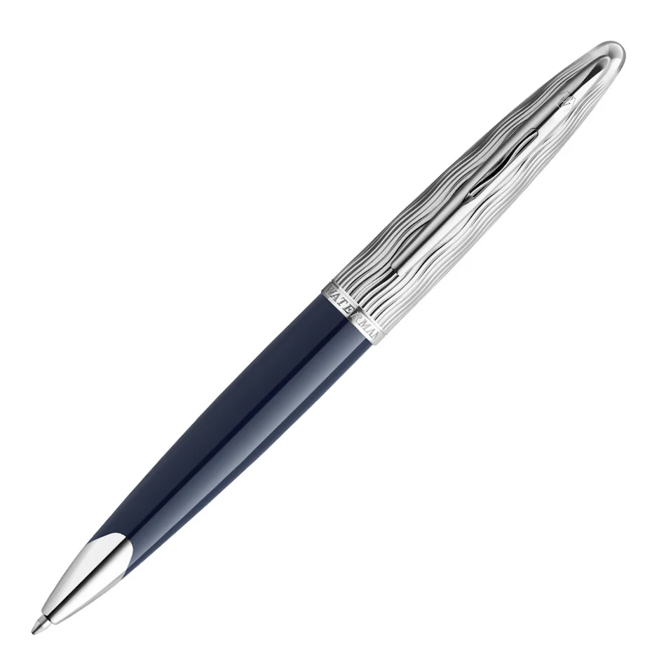 Waterman Carene Deluxe Ballpoint Pen Special Edition Blue with Chrome Trim