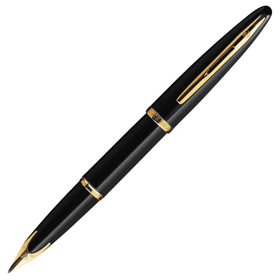 Waterman Carene Fountain Pen Black Lacquer with Gold Trim