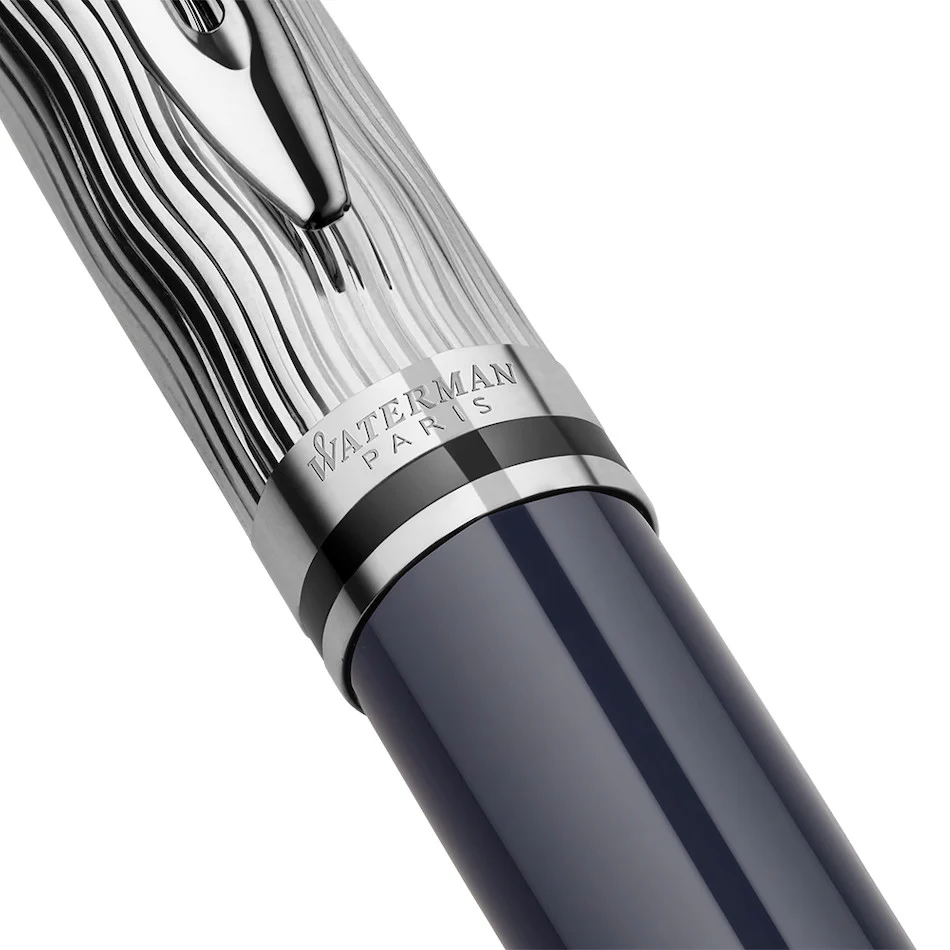 Waterman Expert Deluxe Fountain Pen Special Edition Blue with Chrome Trim - Image 5