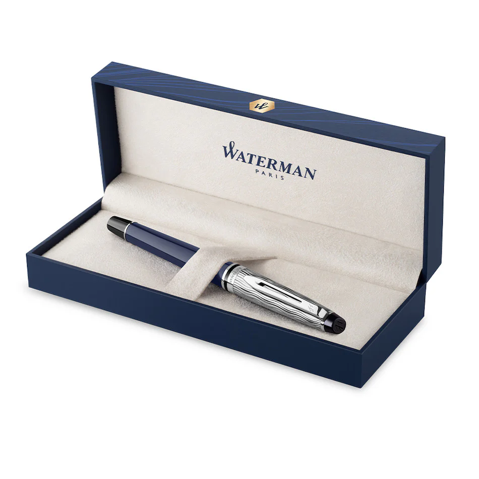 Waterman Expert Deluxe Fountain Pen Special Edition Blue with Chrome Trim - Image 7