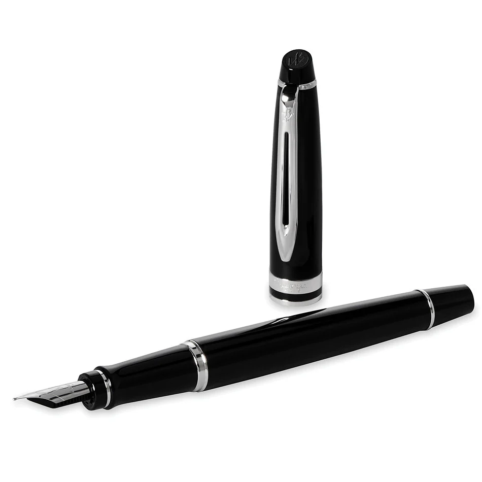 Waterman Expert Fountain Pen Black with Chrome Trim - Image 4
