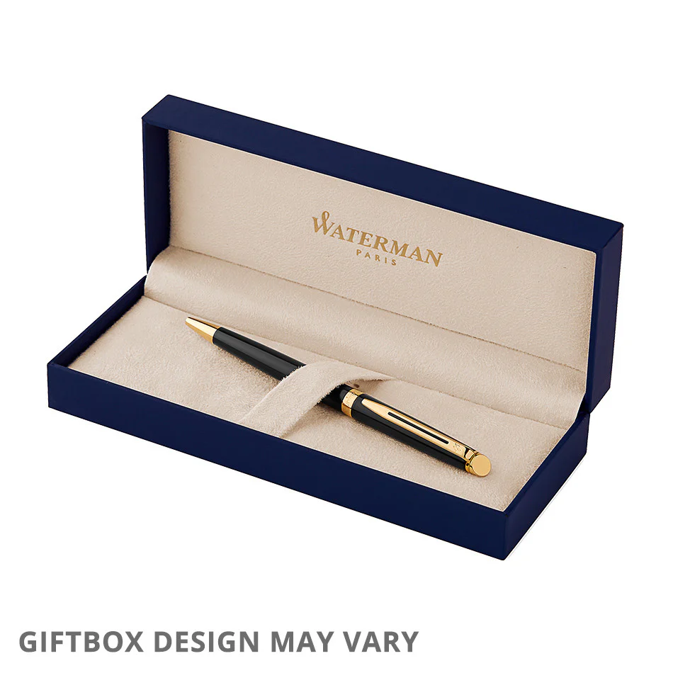 Waterman Hemisphere Ballpoint Pen Black with Gold Trim - Image 2