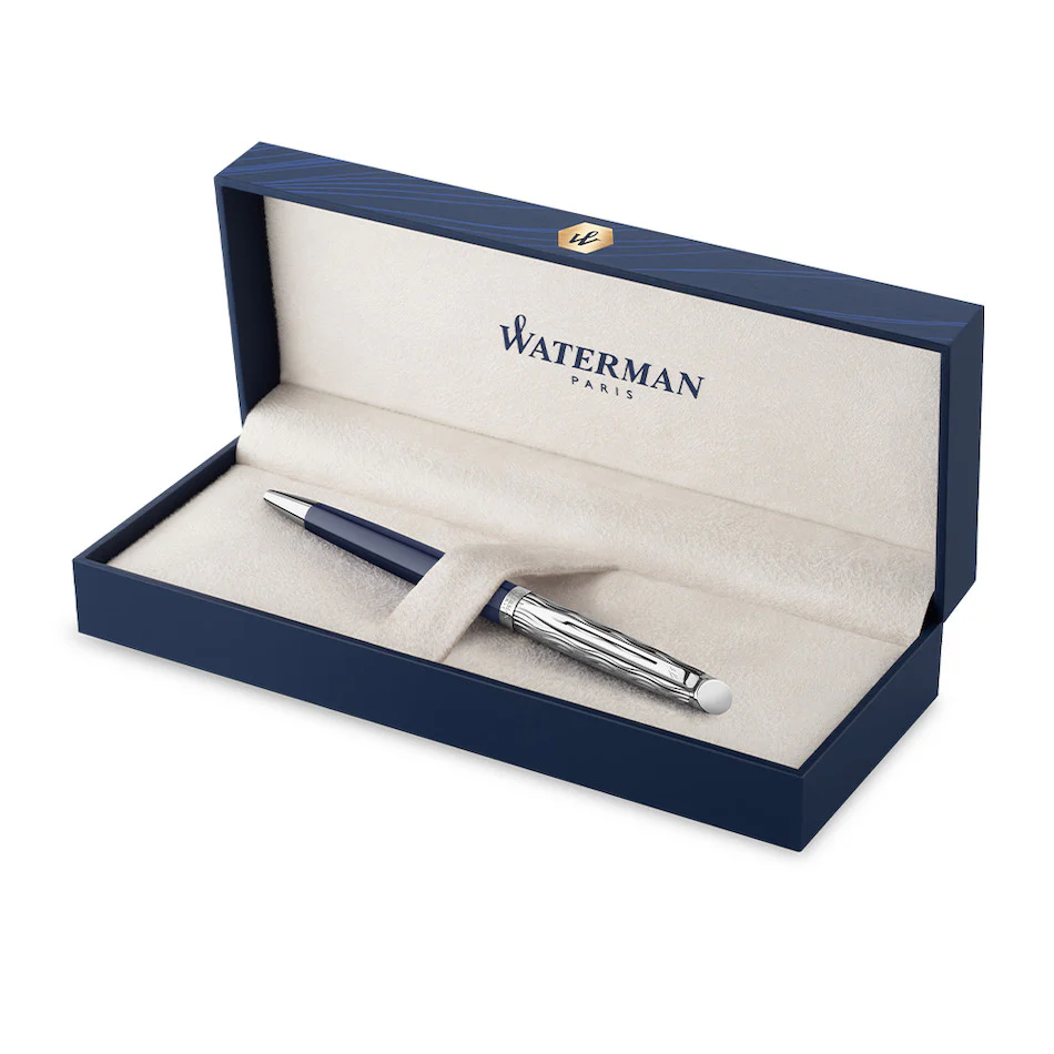 Waterman Hemisphere Ballpoint Pen Special Edition Blue with Chrome Trim - Image 4