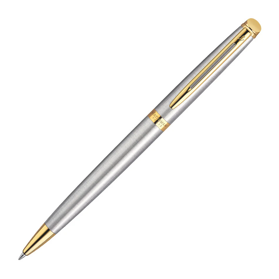 Waterman Hemisphere Ballpoint Pen Stainless Steel with Gold Trim