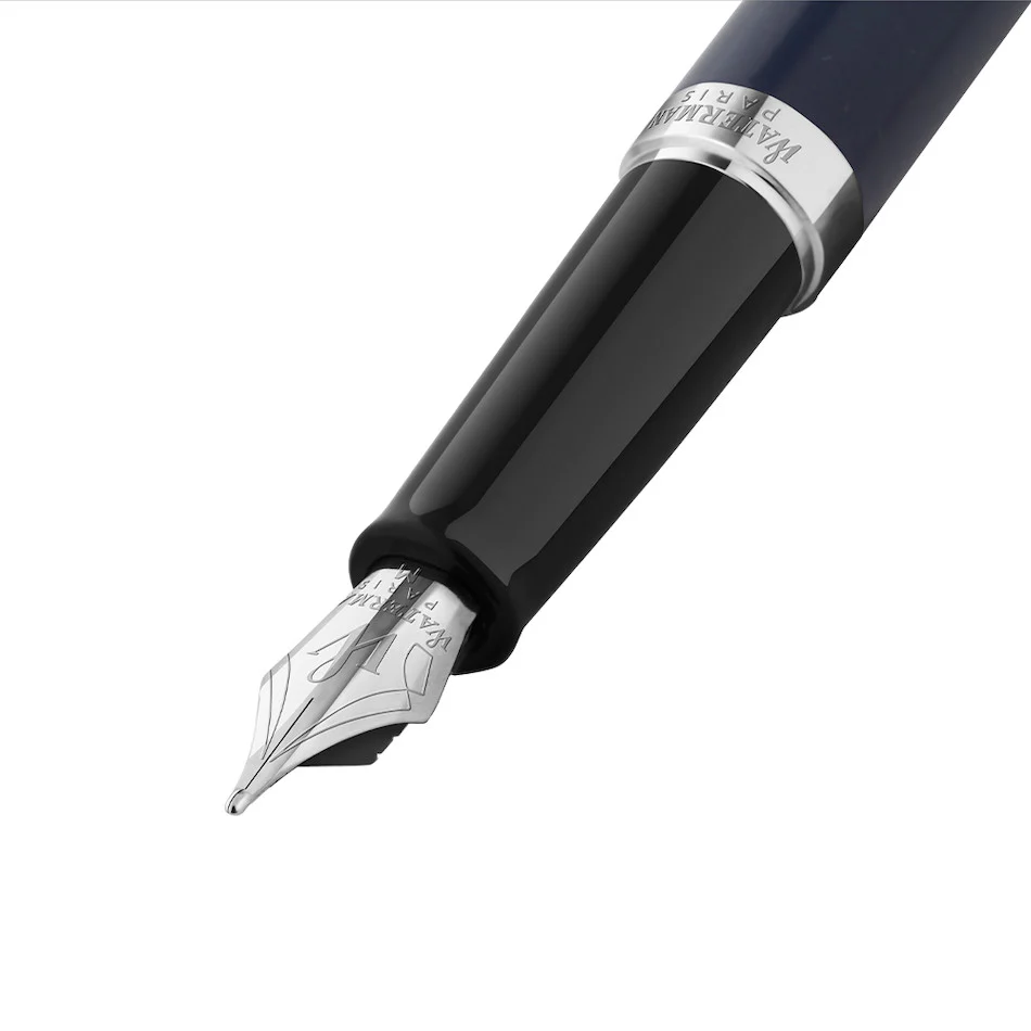 Waterman Hemisphere Deluxe Fountain Pen Special Edition Blue with Chrome Trim - Image 2