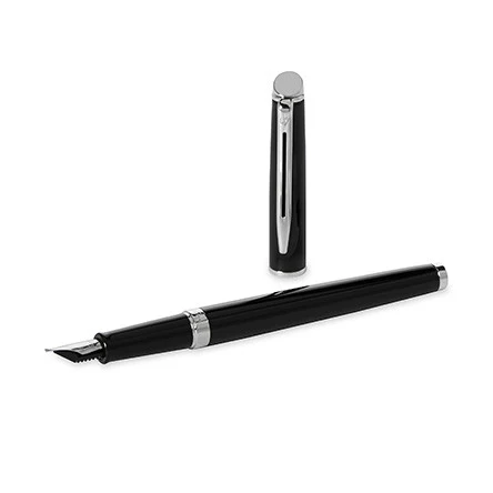 Waterman Hemisphere Fountain Pen Gloss Black with Chrome Trim - Image 3