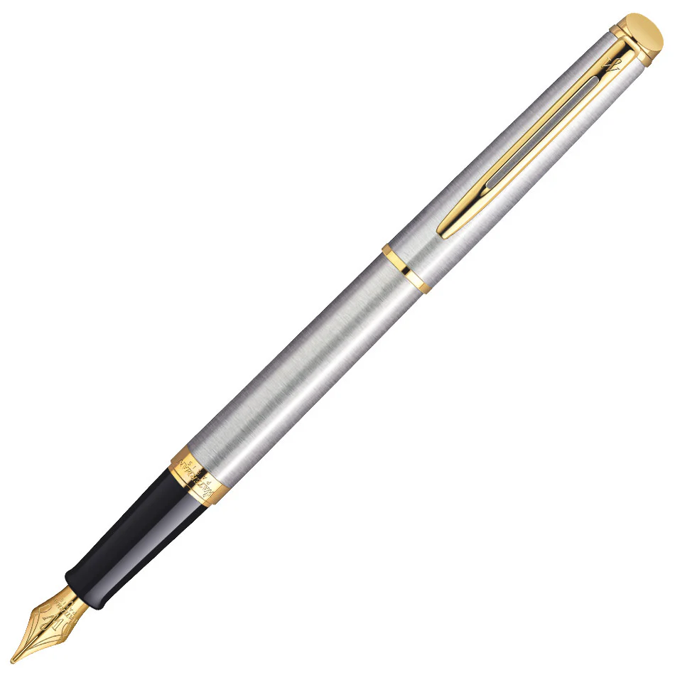 Waterman Hemisphere Fountain Pen Stainless Steel with Gold Trim