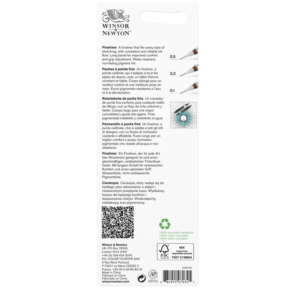 Winsor & Newton Fineliner Set of 3 Sepia - Image 4