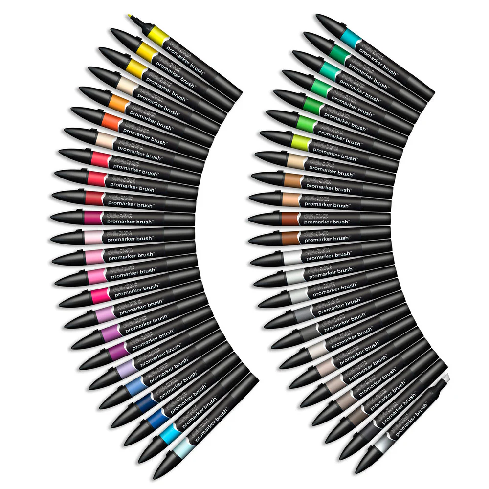 Winsor & Newton Promarker Brush Set of 48 Essential Collection - Image 4