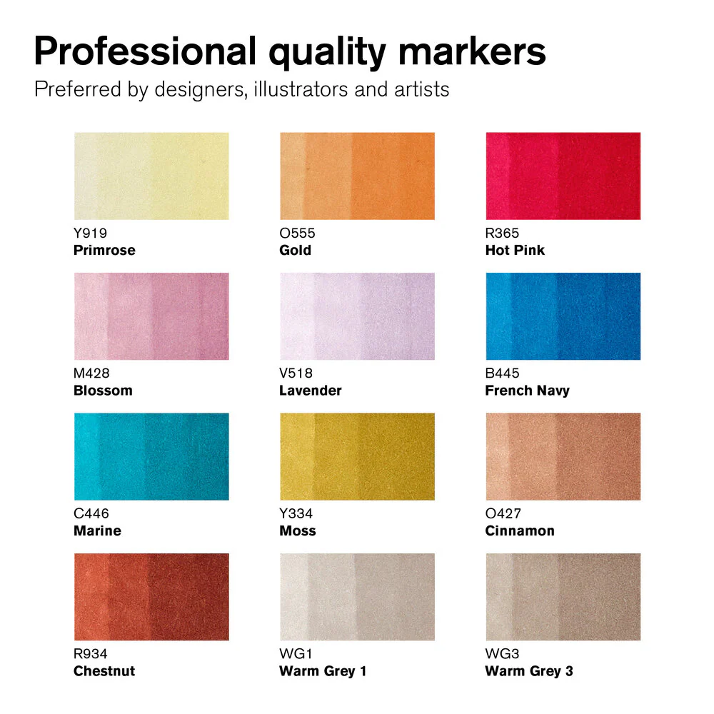 Winsor & Newton ProMarkers Set of 12+1 Manga Romance - Image 2