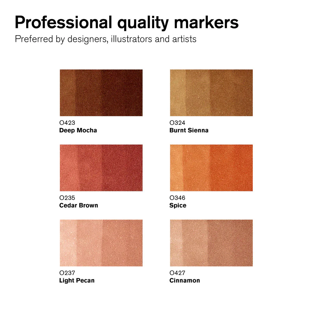 Winsor & Newton ProMarkers Set of 6 Skin Tones - Set 2 - Image 2
