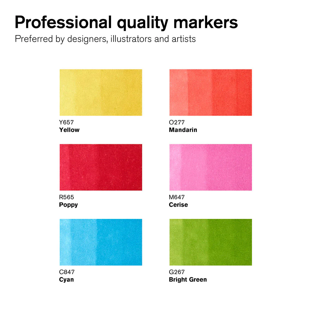 Winsor & Newton ProMarkers Set of 6 Vibrant Tones - Image 2