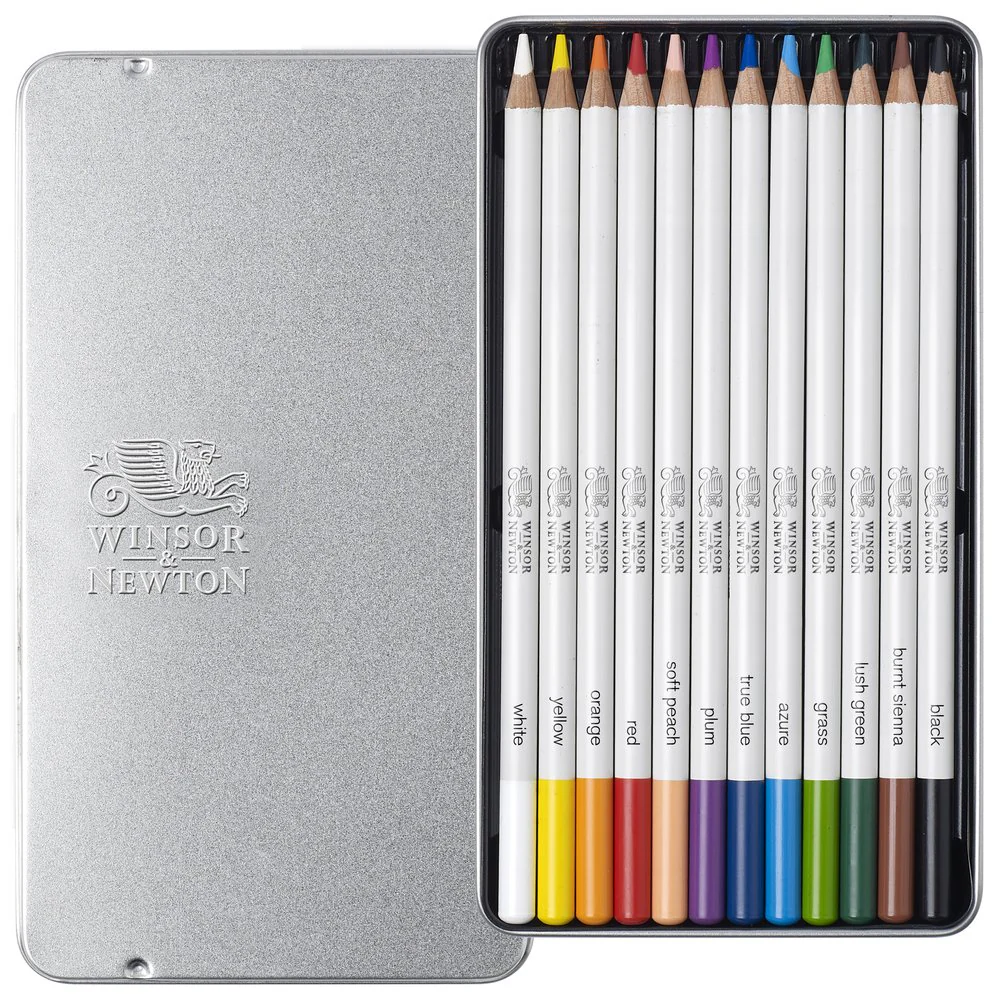 Winsor & Newton Studio Collection Watercolour Pencils Assorted Tin of 12 - Image 3