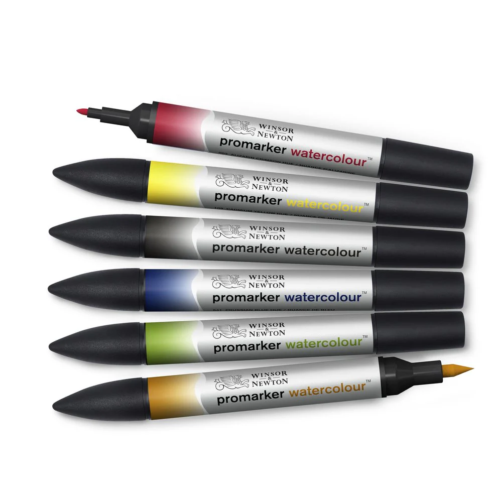 Winsor & Newton Watercolour Markers Set of 6 Basic