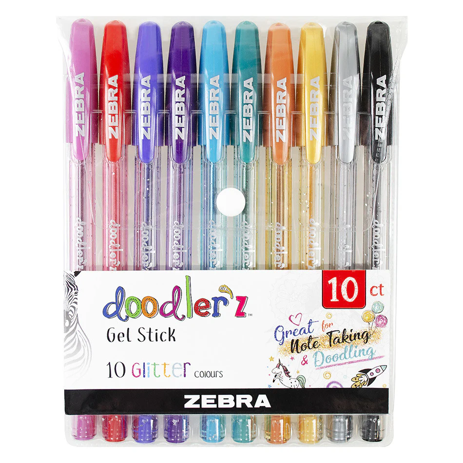 Zebra Doodlerz Gel Pen Set of 10 Assorted